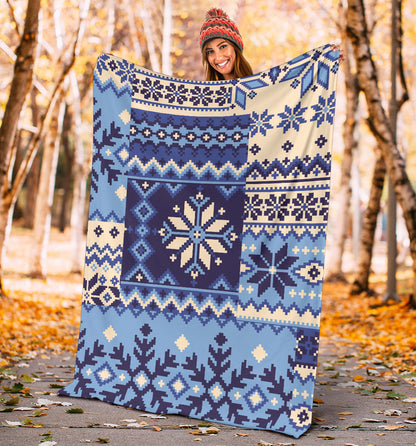 Nordic Pattern Print Design A04 Premium Blanket