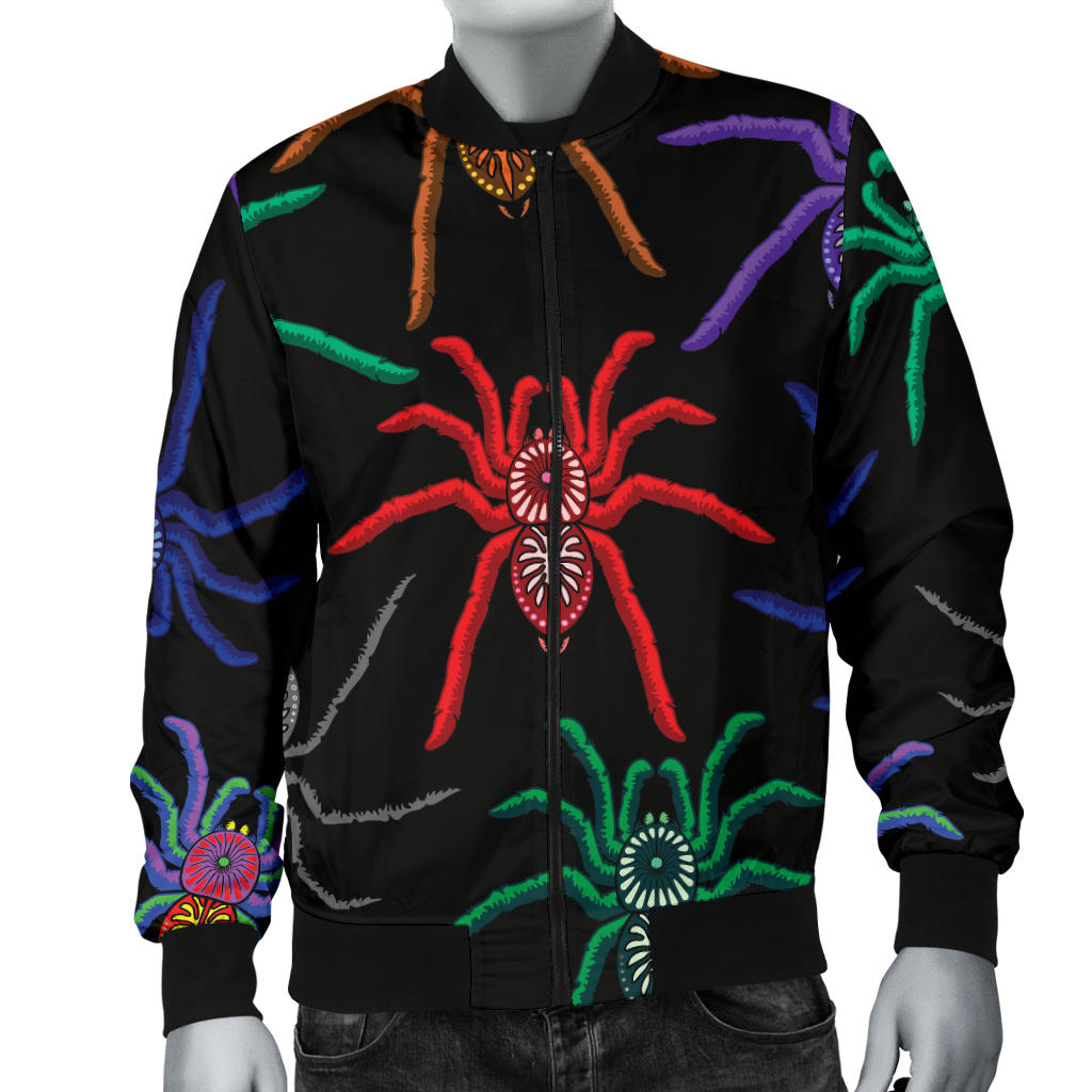 Tarantula Neon Color Pattern Print Design 03 Men Bomber Jacket