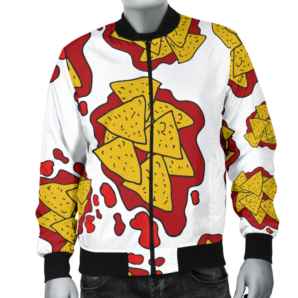 Nachos Pattern Print Design A03 Men Bomber Jacket