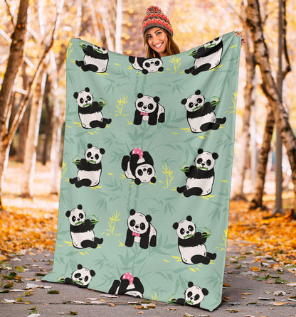 Panda Pattern Print Design A05 Premium Blanket