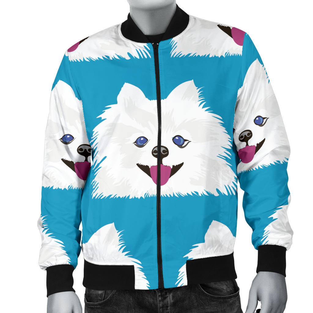 Pomeranians Pattern Print Design A05 Men Bomber Jacket
