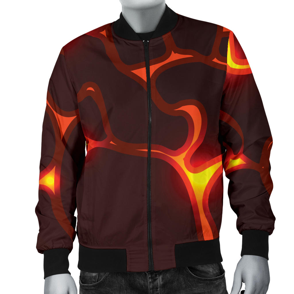 Lava Pattern Print Design 02 Men Bomber Jacket