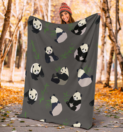 Panda Pattern Print Design A06 Premium Blanket