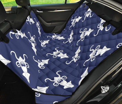 Giant Squid Pattern Print Design 02 Rear Dog Car Seat Cover Hammock