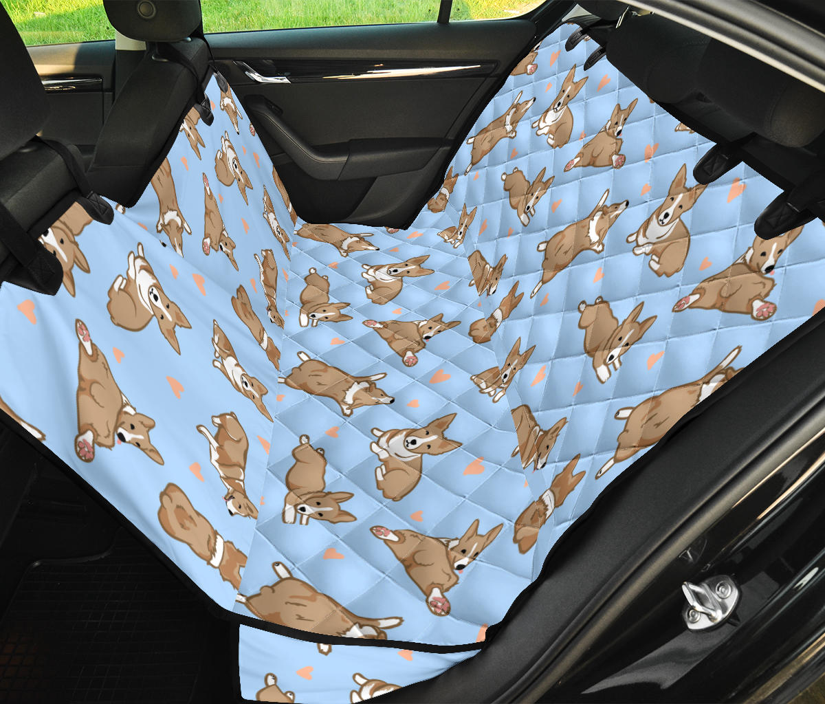 Pembroke Welsh Corgis Pattern Print Design A05 Rear Dog Car Seat Cover Hammock