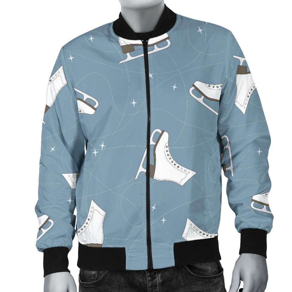 Ice Skate Pattern Print Design 02 Men Bomber Jacket