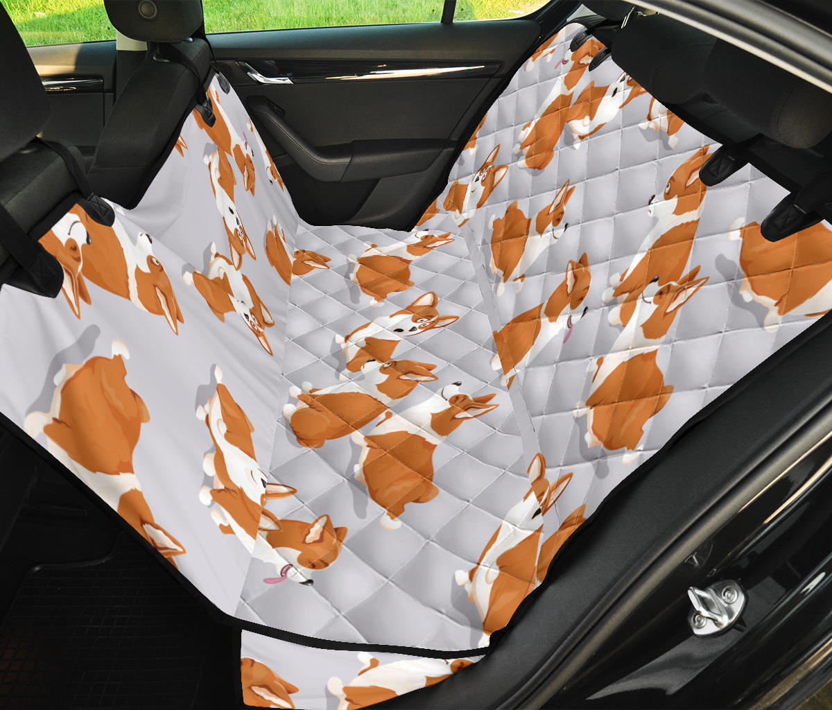 Pembroke Welsh Corgis Pattern Print Design A04 Rear Dog Car Seat Cover Hammock