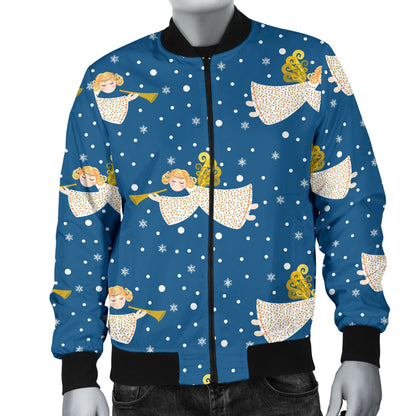 Angel Pattern Print Design 08 Men Bomber Jacket