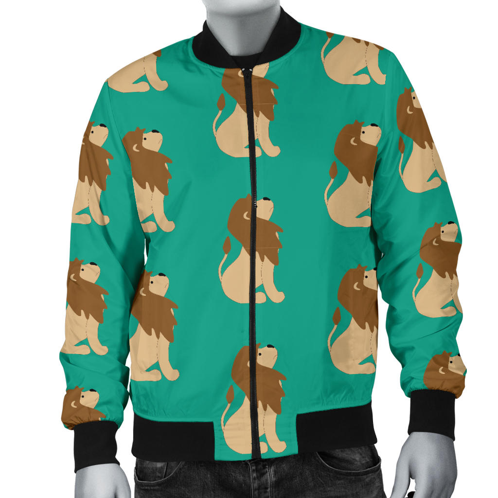 Lion Pattern Print Design 02 Men Bomber Jacket