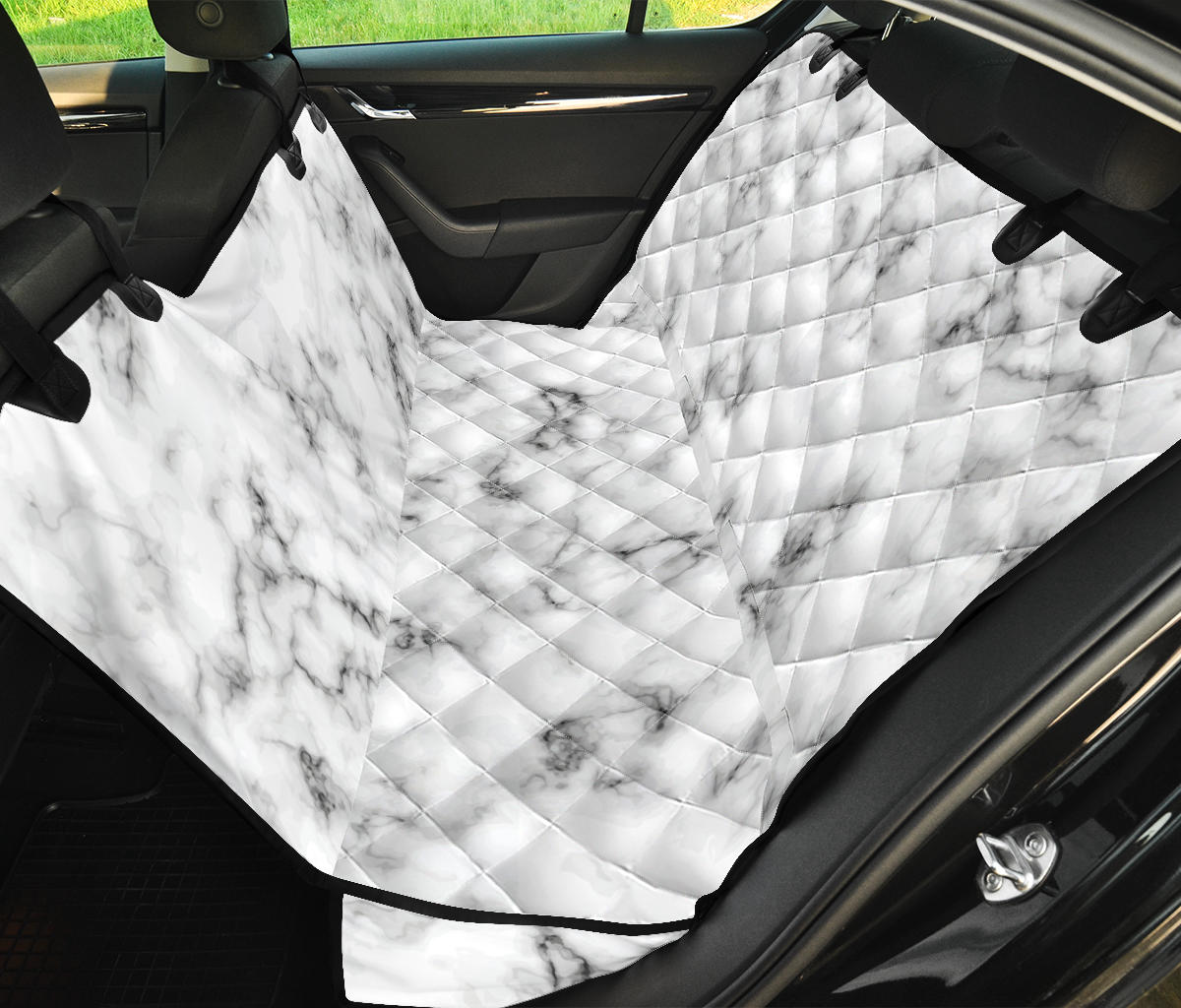 Marble Pattern Print Design 01 Rear Dog Car Seat Cover Hammock