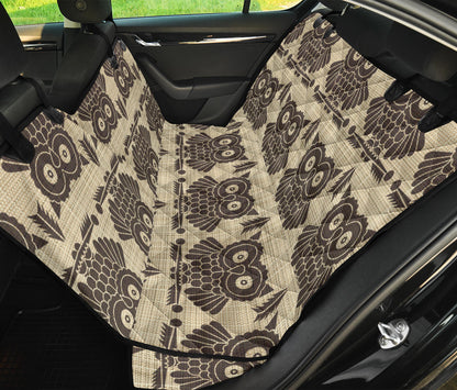 Owl Pattern Print Design A01 Rear Dog Car Seat Cover Hammock