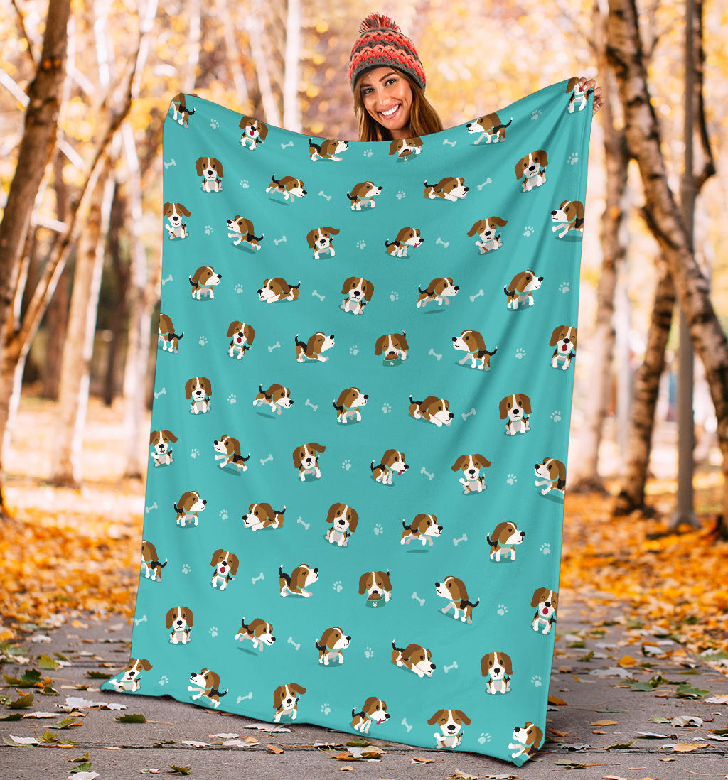 Beagle Pattern Print Design 05 Premium Blanket
