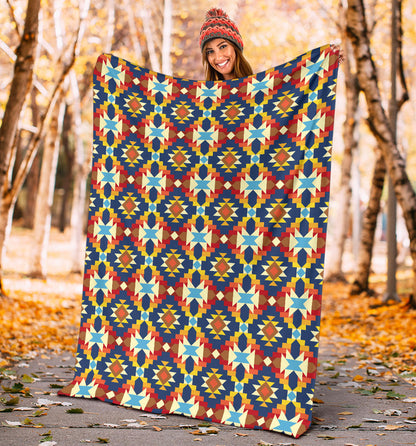 Aztec Pattern Print Design 01 Premium Blanket