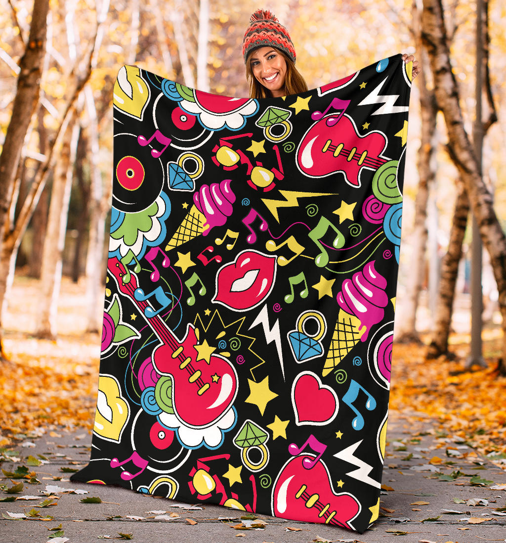 Pop Art Pattern Print Design A04 Premium Blanket