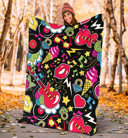 Pop Art Pattern Print Design A04 Premium Blanket