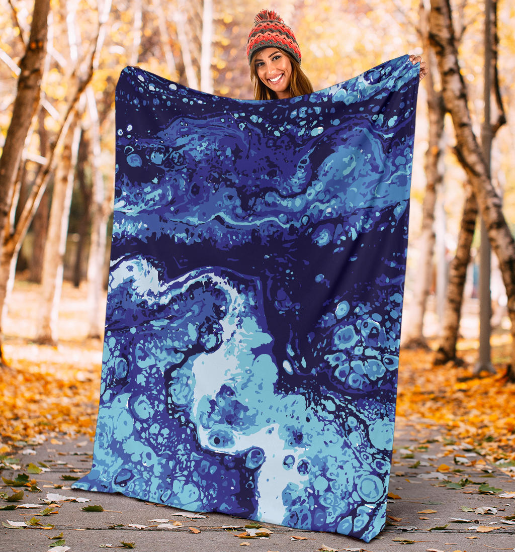 Ocean Liquid Pattern Print Design A03 Premium Blanket