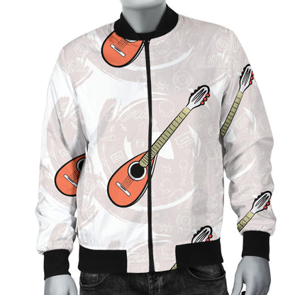 Mandolin Pattern Print Design 03 Men Bomber Jacket