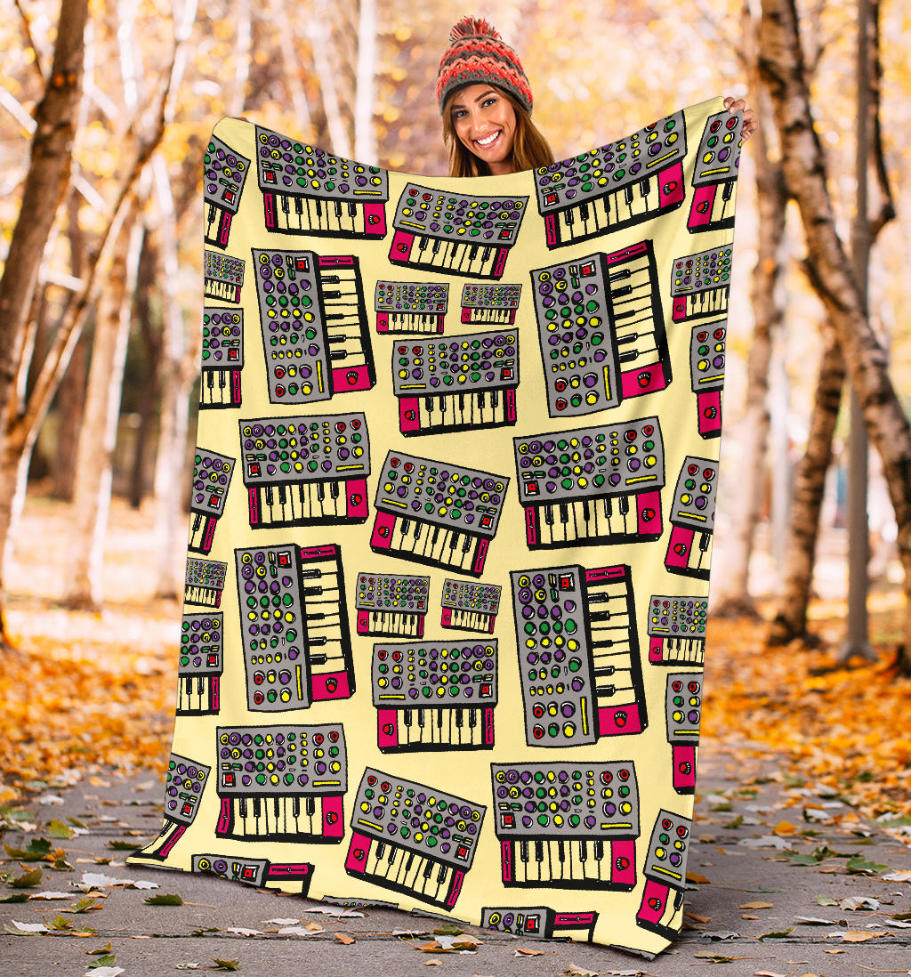 Synthesizer Pattern Print Design 01 Premium Blanket
