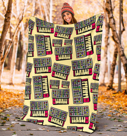 Synthesizer Pattern Print Design 01 Premium Blanket
