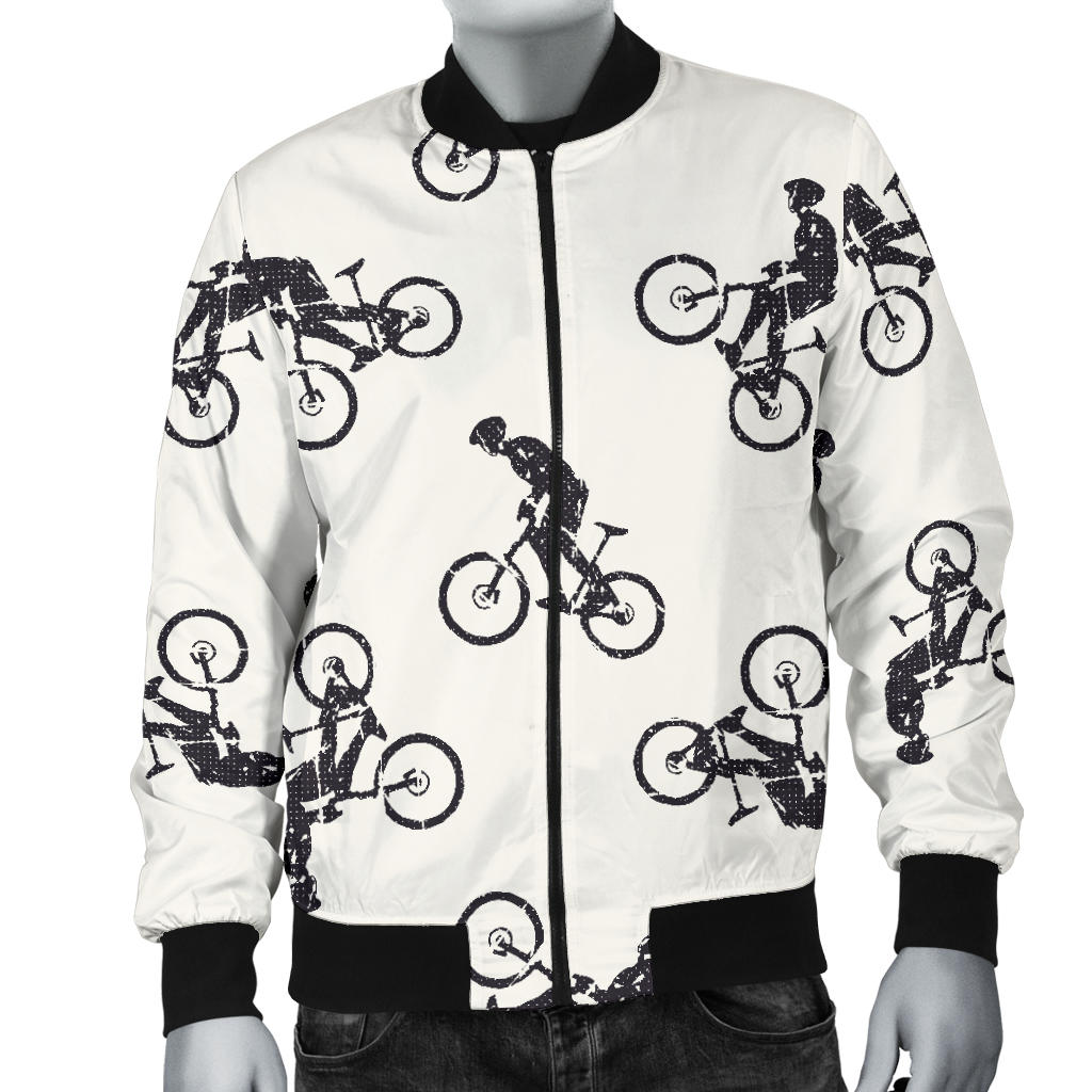 Mountain bike Pattern Print Design 01 Men Bomber Jacket