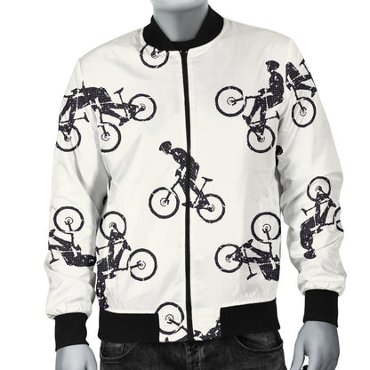Mountain bike Pattern Print Design 01 Men Bomber Jacket