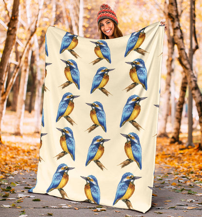 Kingfisher Pattern Print Design 01 Premium Blanket