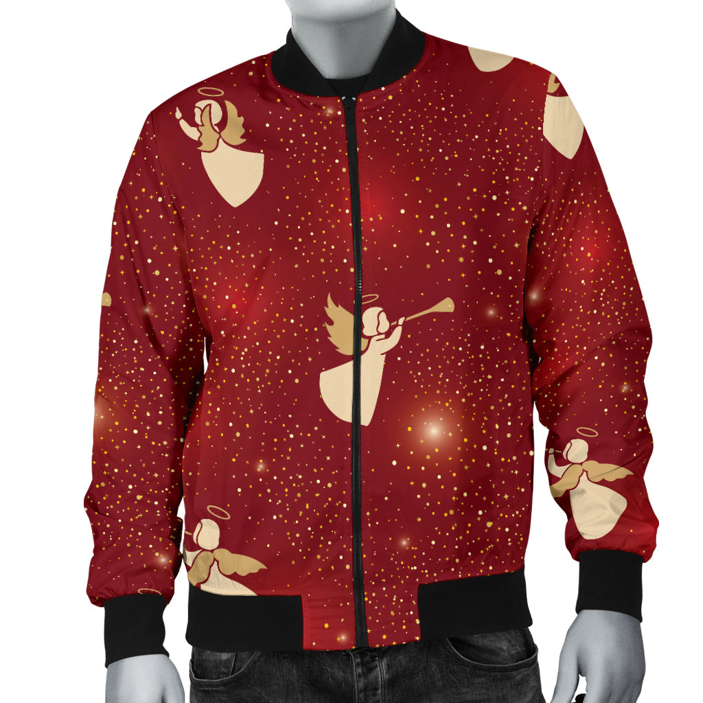 Angel Pattern Print Design 07 Men Bomber Jacket