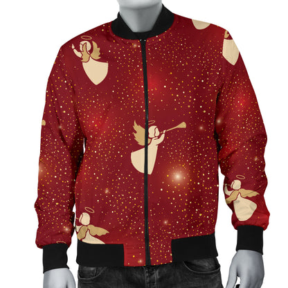 Angel Pattern Print Design 07 Men Bomber Jacket