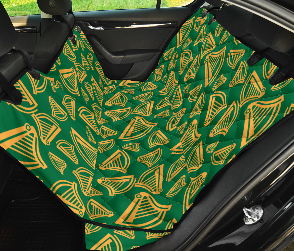 Harp Pattern Print Design 03 Rear Dog Car Seat Cover Hammock