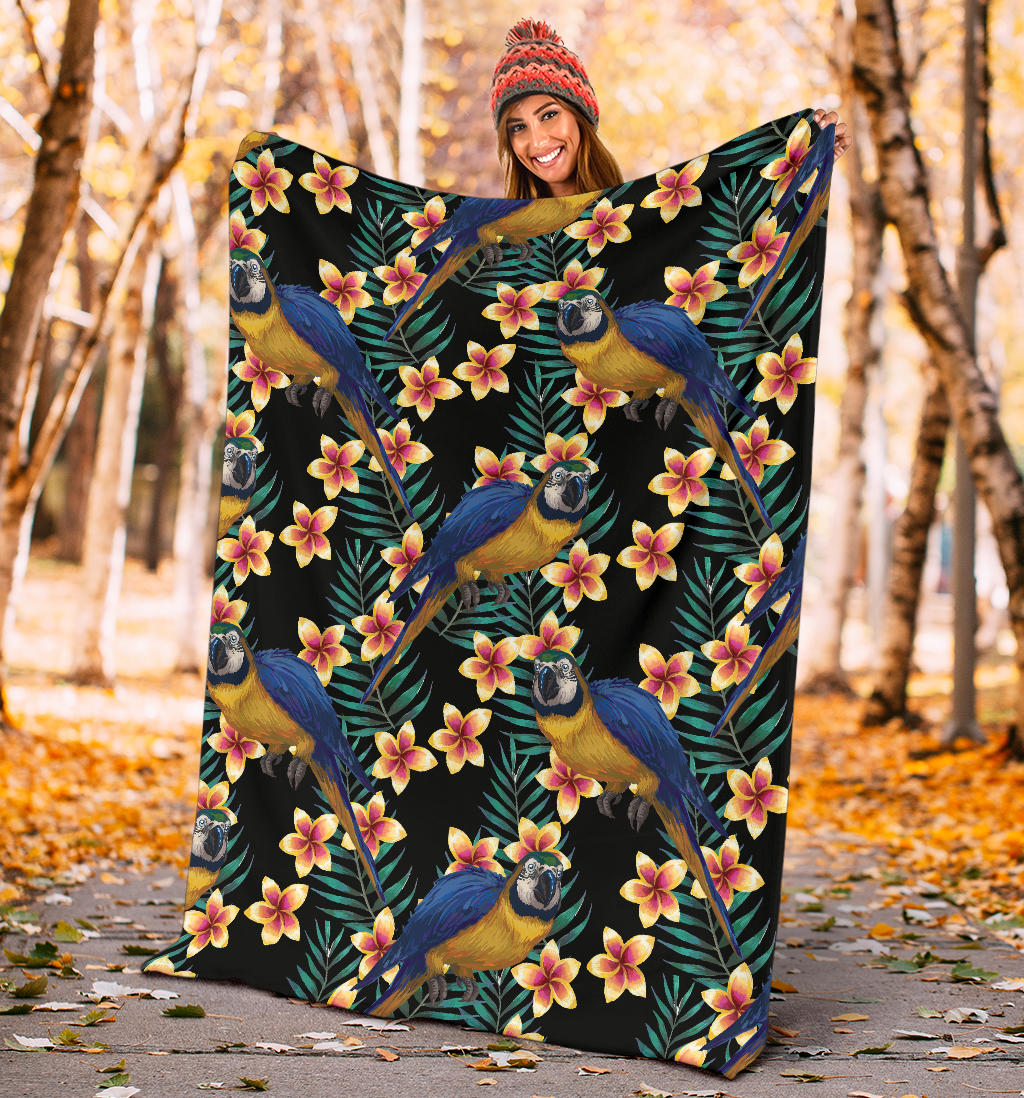Macaw Pattern Print Design 01 Premium Blanket