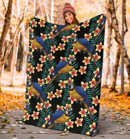 Macaw Pattern Print Design 01 Premium Blanket
