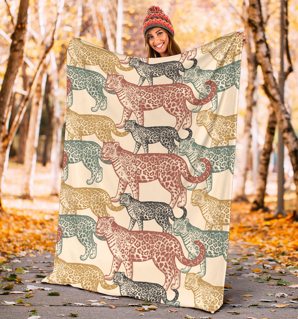 Jaguar Pattern Print Design 01 Premium Blanket