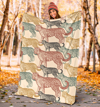 Jaguar Pattern Print Design 01 Premium Blanket