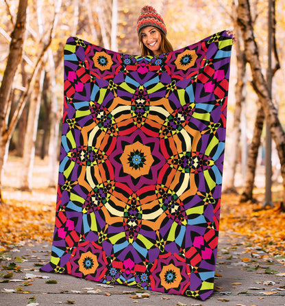 Kaleidoscope Pattern Print Design 01 Premium Blanket