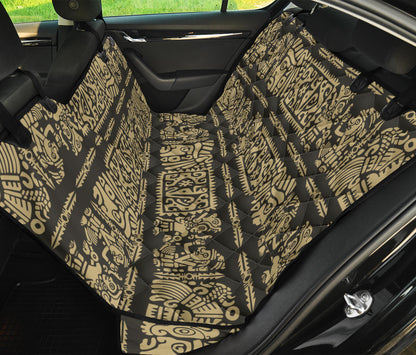 Mayan Pattern Print Design 02 Rear Dog Car Seat Cover Hammock