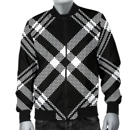 Madras Pattern Print Design 03 Men Bomber Jacket