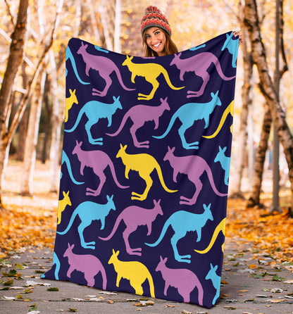Kangaroos Pattern Print Design 02 Premium Blanket