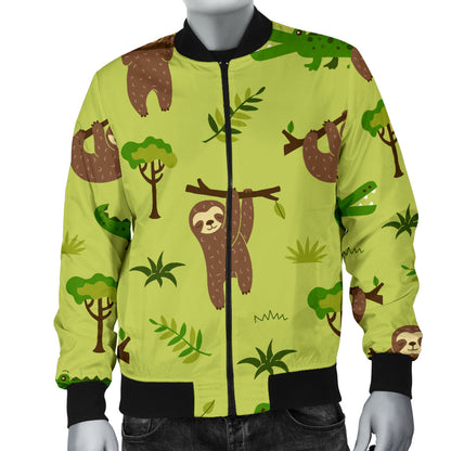 Alligator Pattern Print Design 04 Men Bomber Jacket