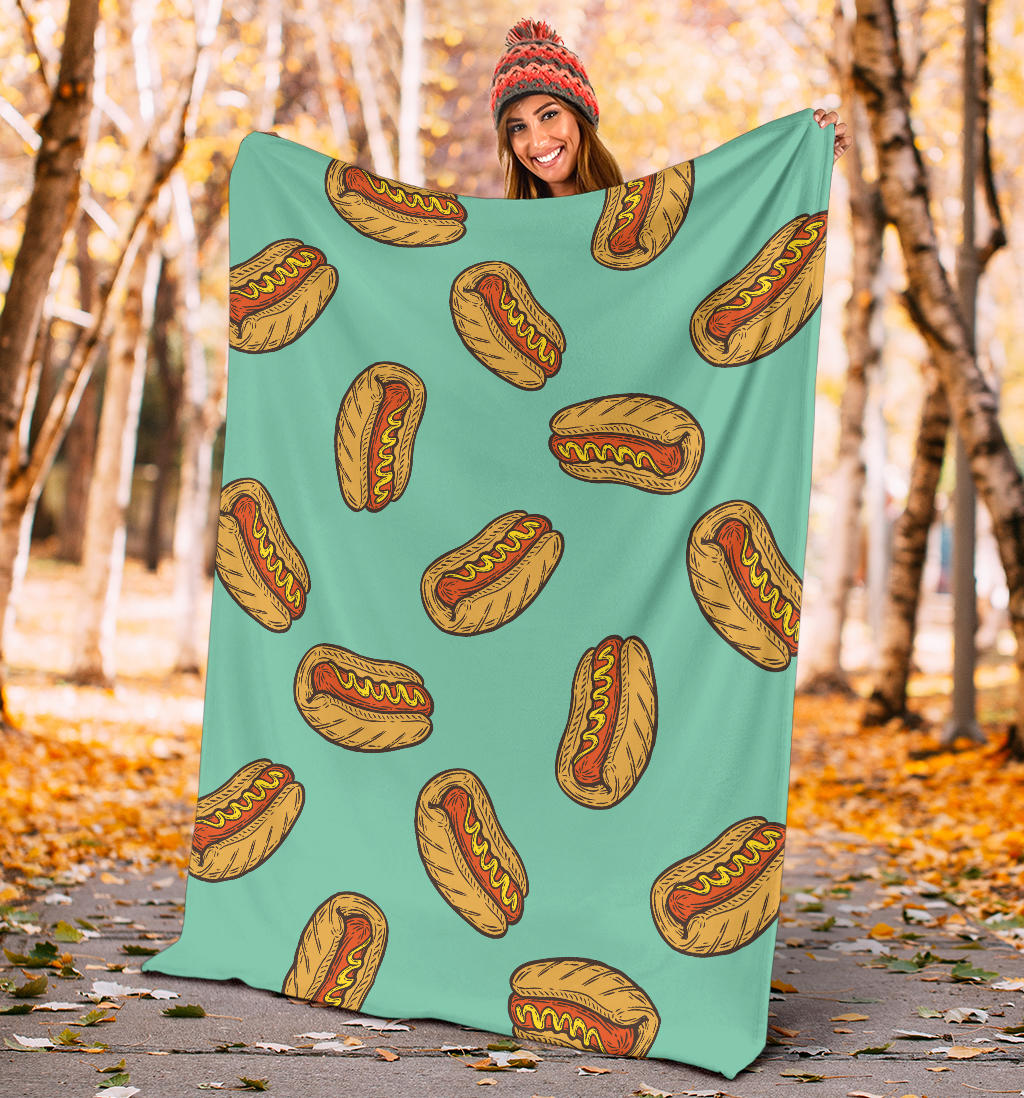 Hot Dog Pattern Print Design 04 Premium Blanket