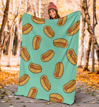 Hot Dog Pattern Print Design 04 Premium Blanket