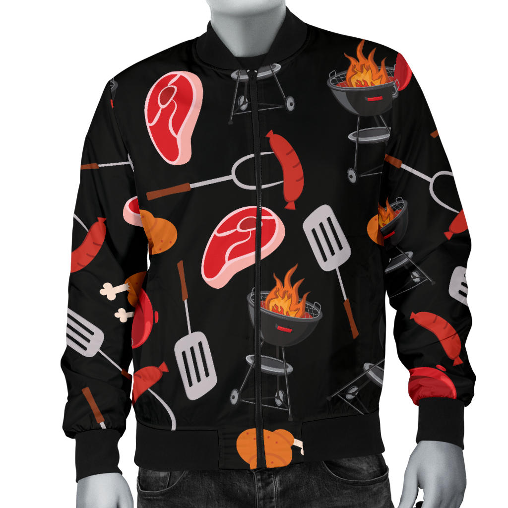 Barbecue Pattern Print Design 04 Men Bomber Jacket