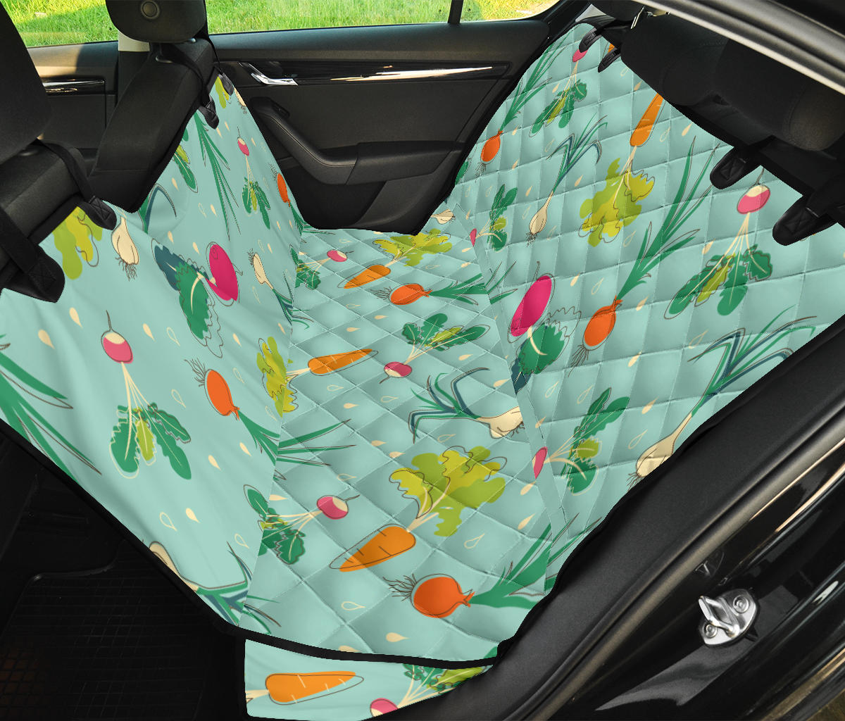 Radish Pattern Print Design A01 Rear Dog Car Seat Cover Hammock