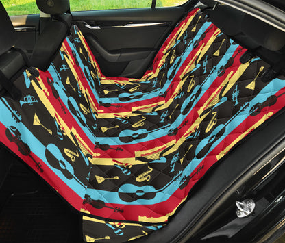 Jazz Pattern Print Design 02 Rear Dog Car Seat Cover Hammock