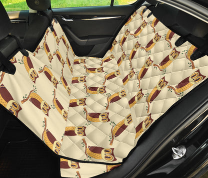 Owl Pattern Print Design A07 Rear Dog Car Seat Cover Hammock