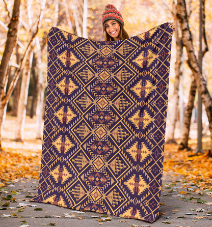 Aztec Pattern Print Design 09 Premium Blanket