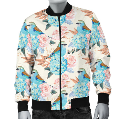 Bluebird Pattern Print Design 03 Men Bomber Jacket