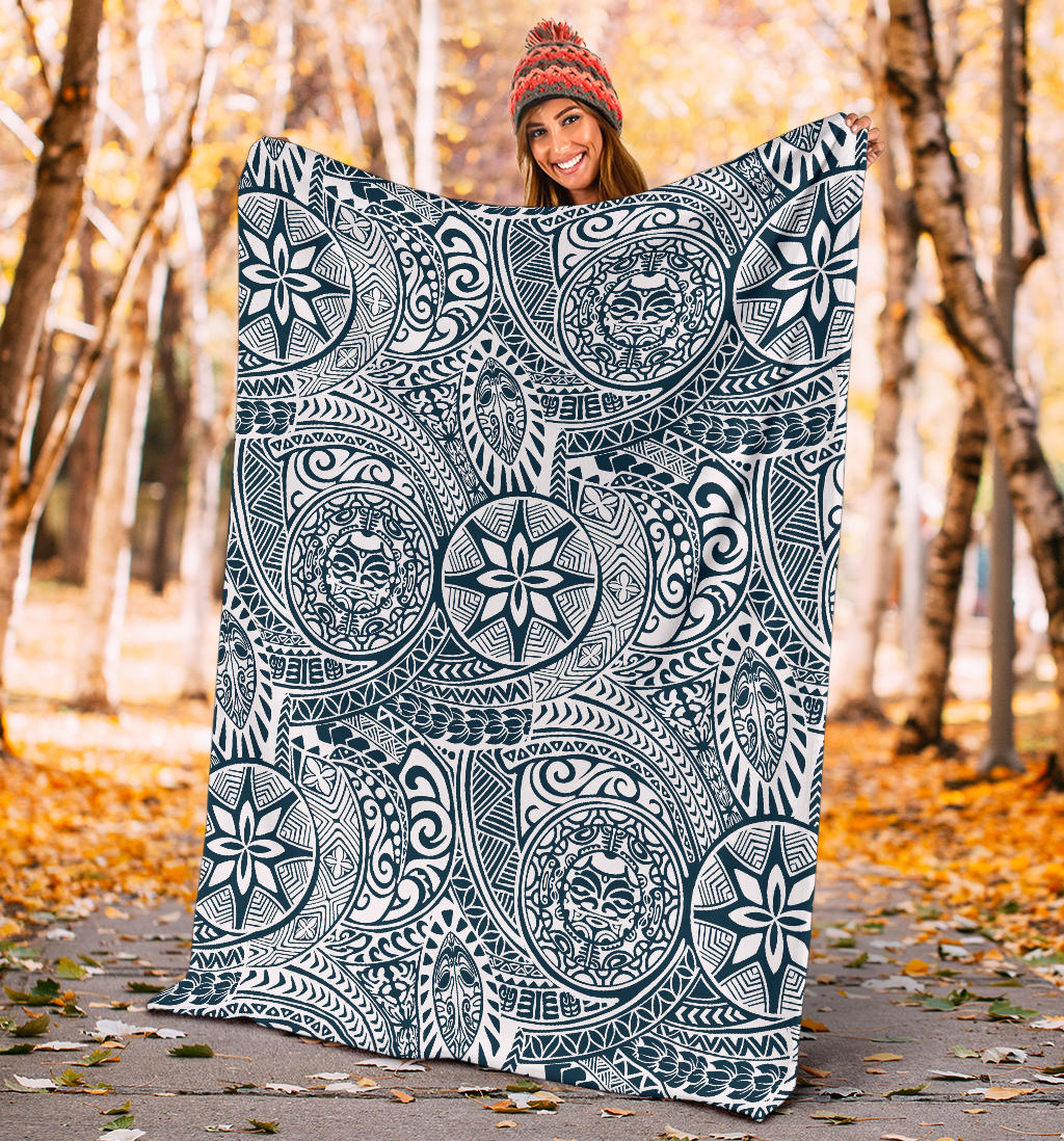 Polynesian Pattern Print Design A03 Premium Blanket