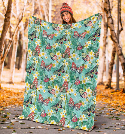 Butterfly Pattern Print Design 09 Premium Blanket