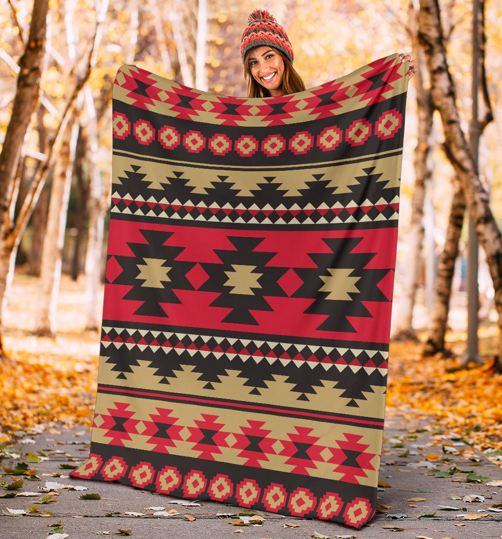 Navajo Pattern Print Design A04 Premium Blanket