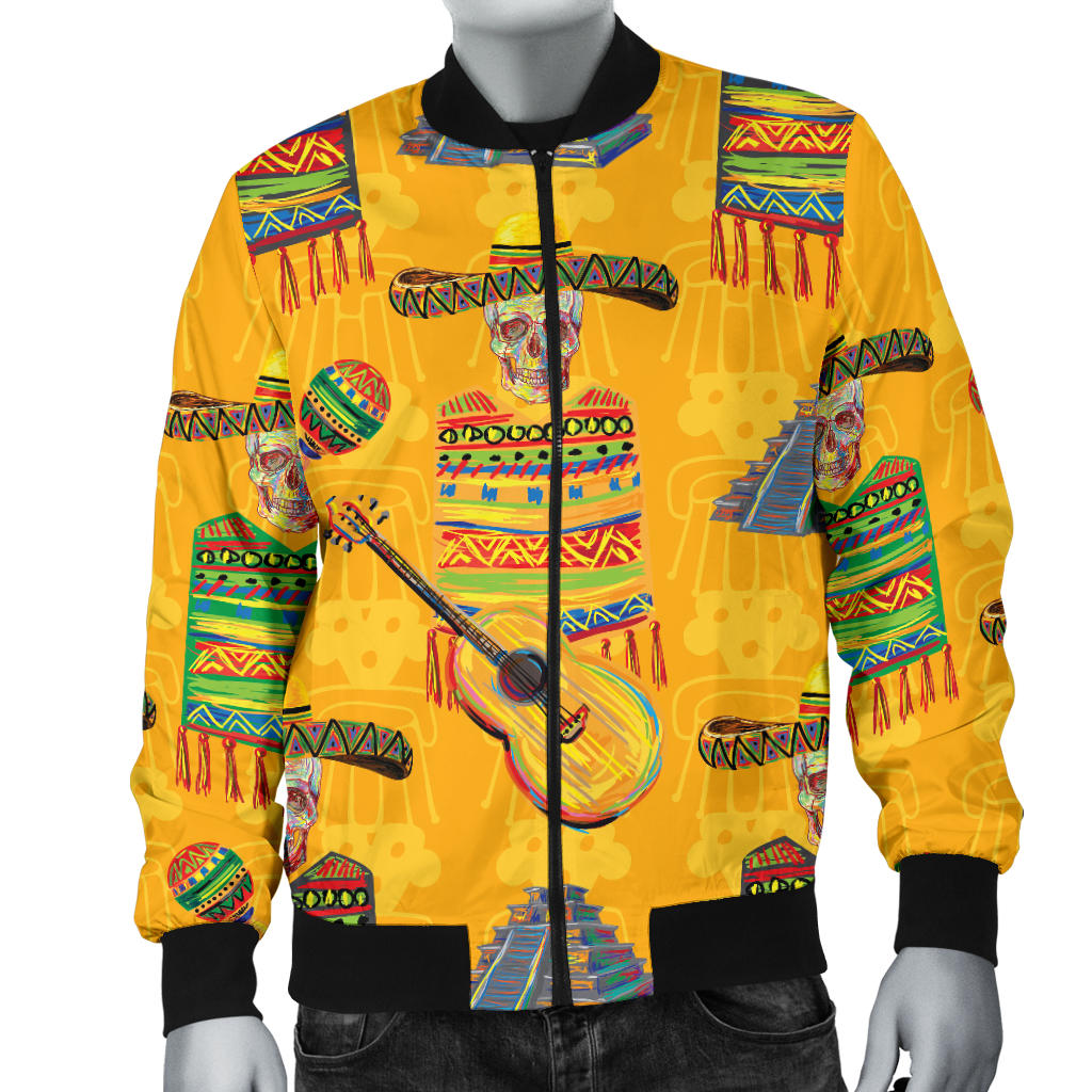 Maracas Mexican Style Pattern Print Design 02 Men Bomber Jacket